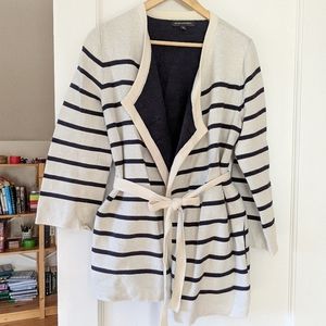 Banana Republic Size M Navy Striped Wrap Sweater